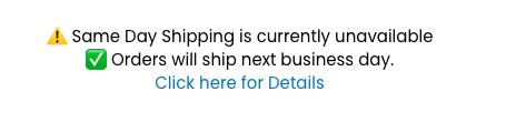 Same day shipping is currently unavailable